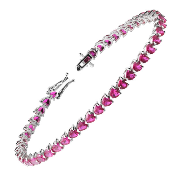 Miabella Women's 11-1/4 Carat Oval-Cut T.G.W. Ruby Sterling Silver Tennis hot Bracel