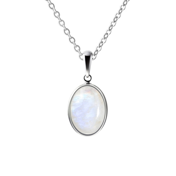 Rainbow Moonstone Modern Silver Necklace. Gemstone Pendant Necklace with labradorite and mother of pearl gemstones. CVAG fashion