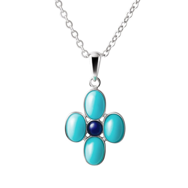 ❗️CLEARANCE❗️qvc purchases sterling silver turquoise jasper & lapis pattern pendant